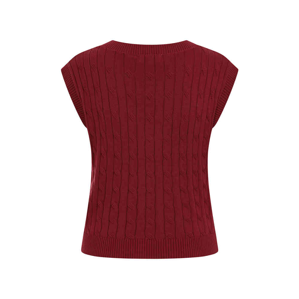 Banned - Gina Knitted Waistcoat - Burgundy